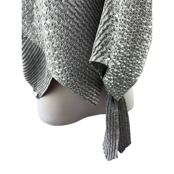 Candiss Cole Art-To-Wear Jacket Silver Crinkle Open Front One Size Quiet Luxury - Picture 5 of 16